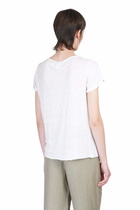 120% Lino T-shirt In White Linen