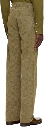 Séfr Khaki Otis Faux-Leather Trousers