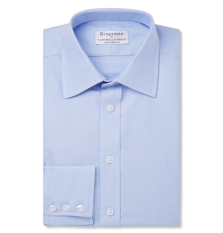 Photo: Kingsman - Turnbull & Asser Blue Cotton Royal Oxford Shirt - Blue