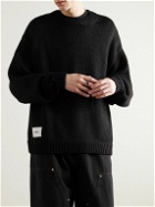 WTAPS - Logo-Appliquéd Jacquard-Knit Sweater - Black
