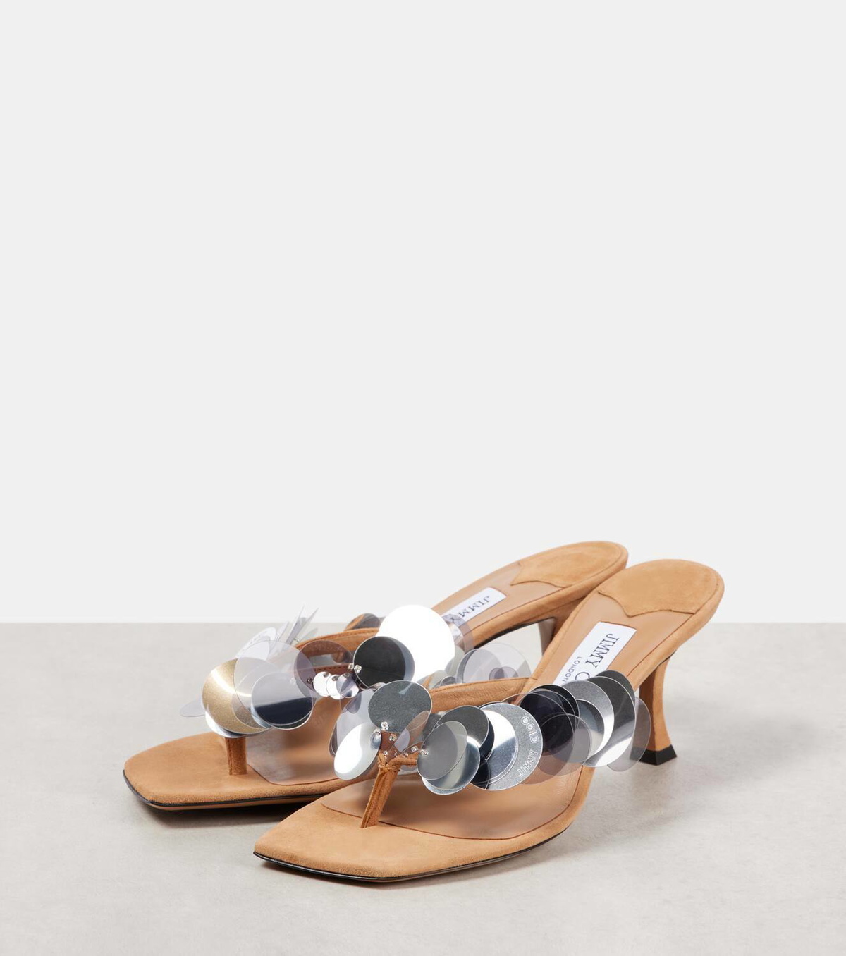 Jimmy Choo Freja 70 sequined suede thong sandals Jimmy Choo