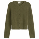 Closed Women's Crew Neck Cardigan in Deep Olive