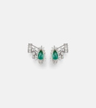 Yeprem Reign Supreme 18kt yellow and white gold earrings with diamonds and emerald