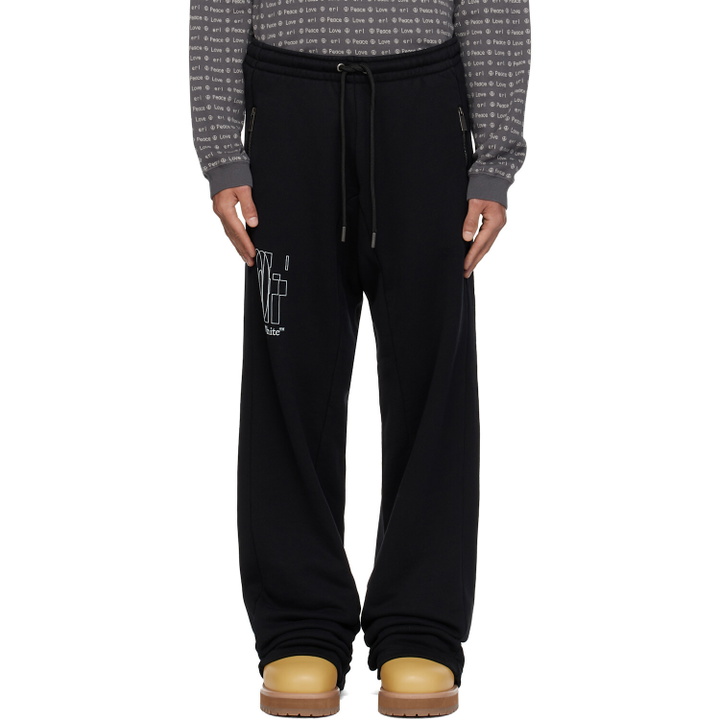 Photo: Off-White Black Big Double Arrow Slouchy Sweatpants