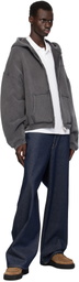 Alexander Wang Gray Oversize Zip-Up Hoodie