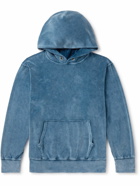 Les Tien - Garment-Dyed Cotton-Blend Velour Hoodie - Blue