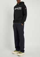 Moncler Grenoble Rubberised Logo-print Hooded Cotton Sweatshirt Black