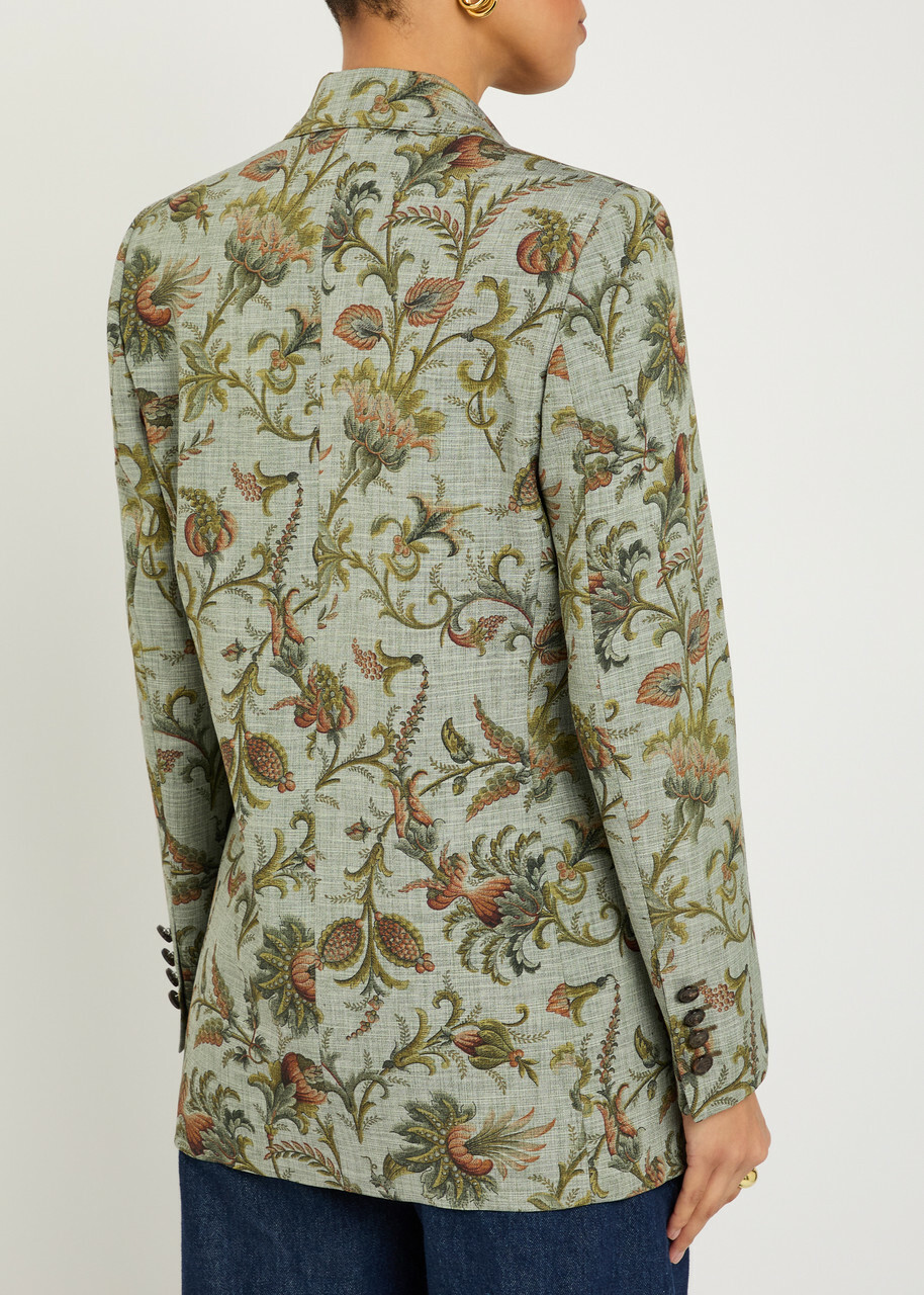 Etro Patterned Double-breasted Woven Blazer Multicoloured 1