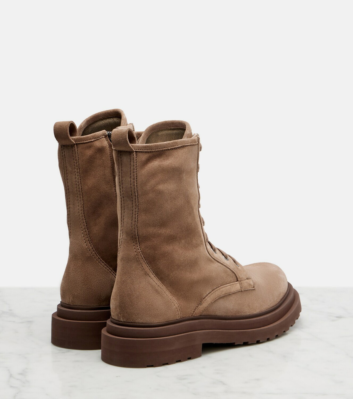 Brunello Cucinelli Suede lace-up boots