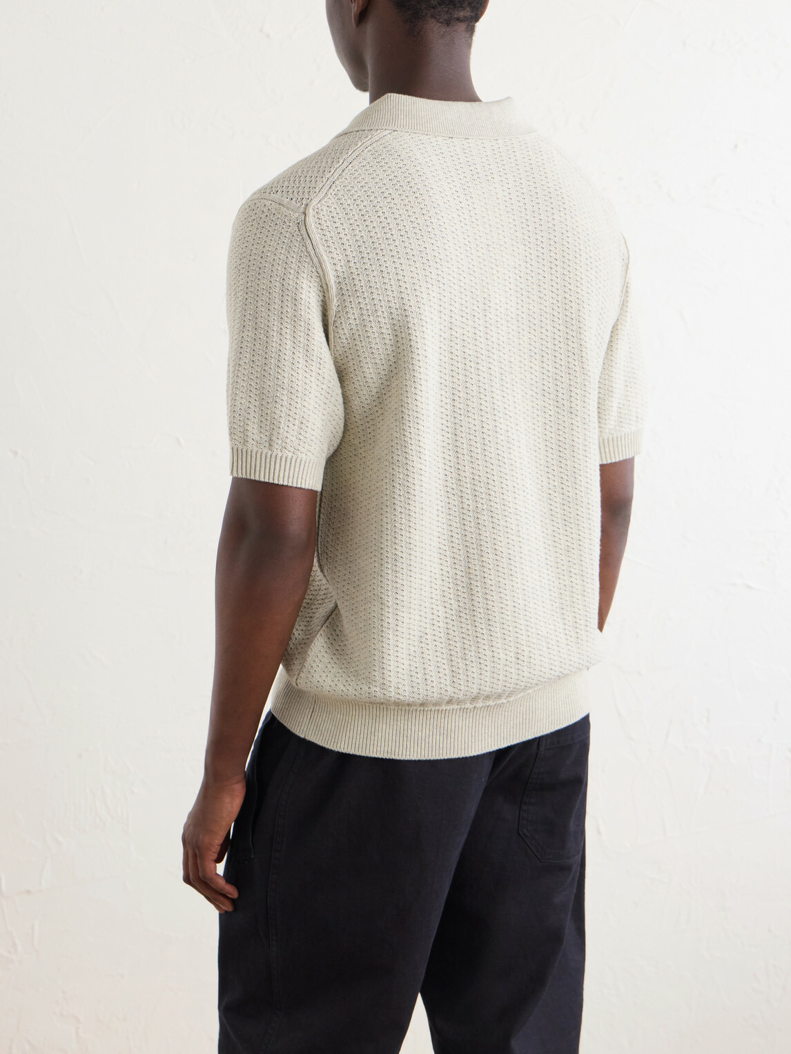 Sunspel - Vintage Cotton-Mesh Polo Shirt - Neutrals