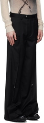 C2H4 Black Tortuosity Shaped Wide-Leg Trousers