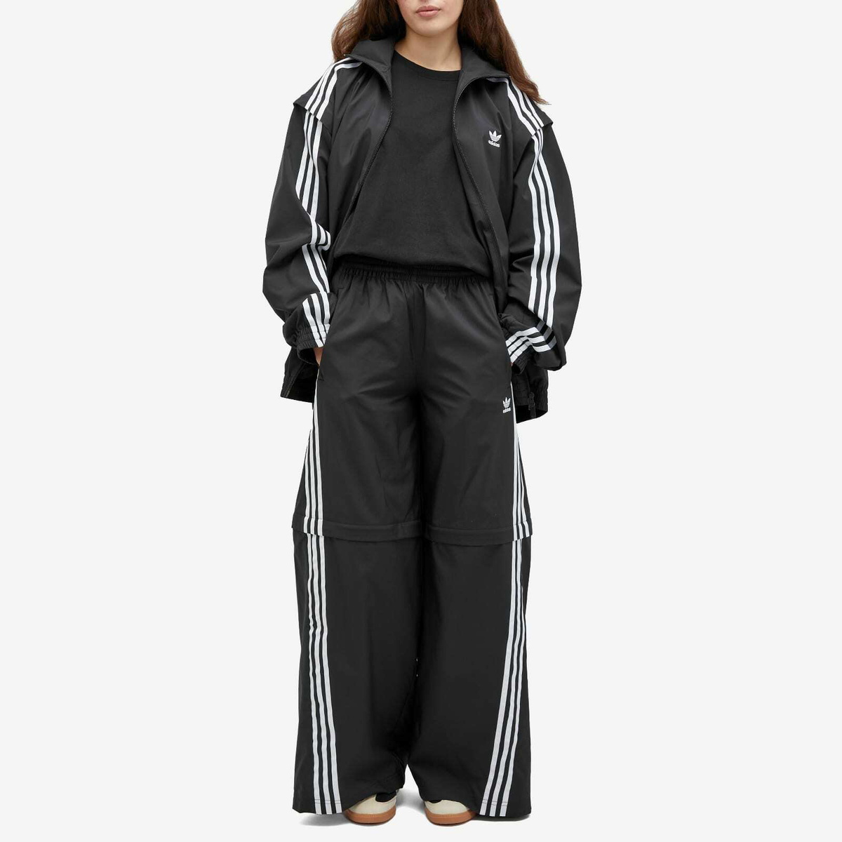 Adidas Women's Oversized Zip Off Track Pant in Black adidas