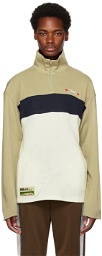 Kijun Off-White & Taupe Half-Zip Track Jacket
