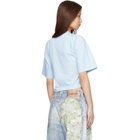 Palm Angels Blue Neck Logo Boxy T-shirt