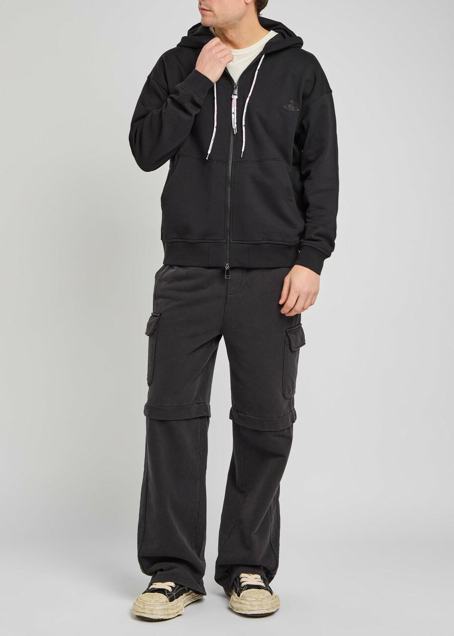 Vivienne Westwood Rugged Hooded Cotton Sweatshirt Black