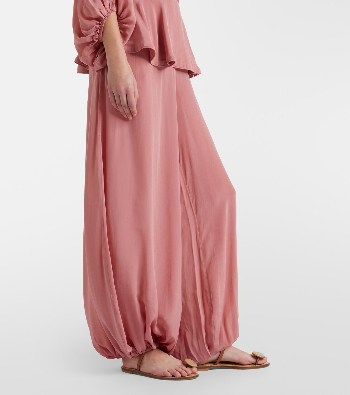 Adriana Degreas Solid Peplum balloon pants
