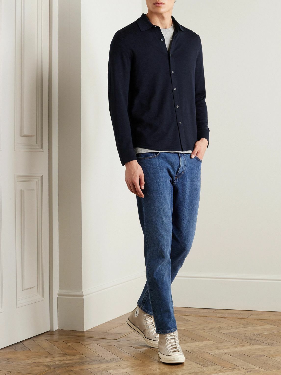 Theory - Lorean Merino Wool-Blend Shirt - Blue Theory