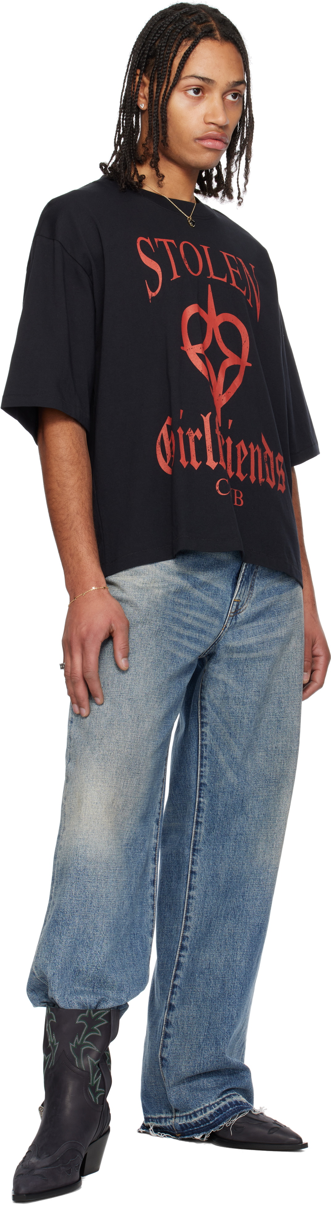 Stolen Girlfriends Club Black Heart Star T-shirt Stolen
