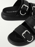 Alexander McQueen - Hybrid Exagerrated-Sole Buckled Leather Slides - Black