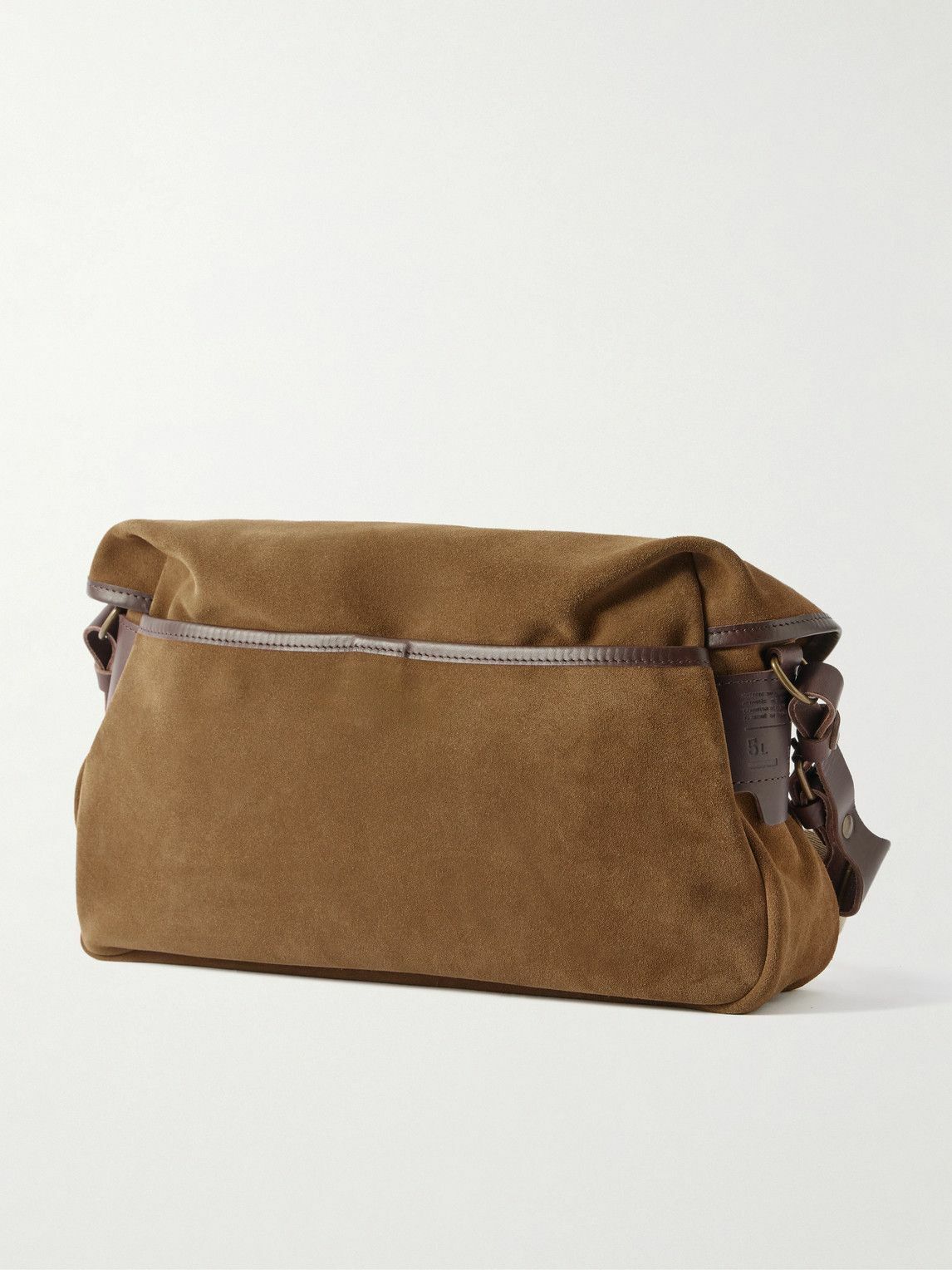 Bleu de Chauffe - Fisherman's Musette Leather-Trimmed Suede Messenger Bag