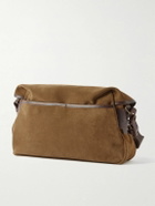 Bleu de Chauffe - Fisherman's Musette Leather-Trimmed Suede Messenger Bag