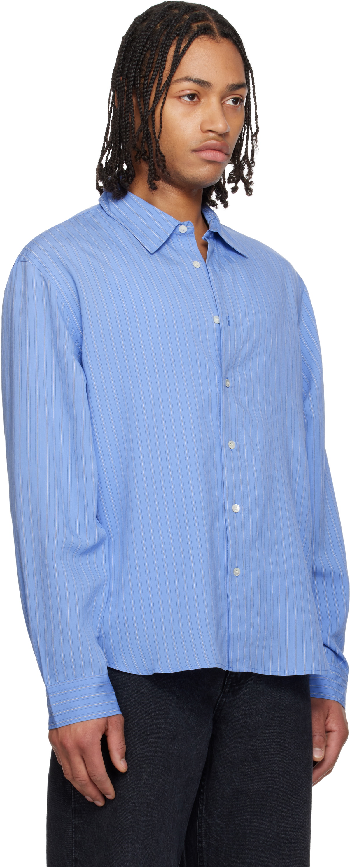 HOPE Blue Relaxed Button-Up Shirt