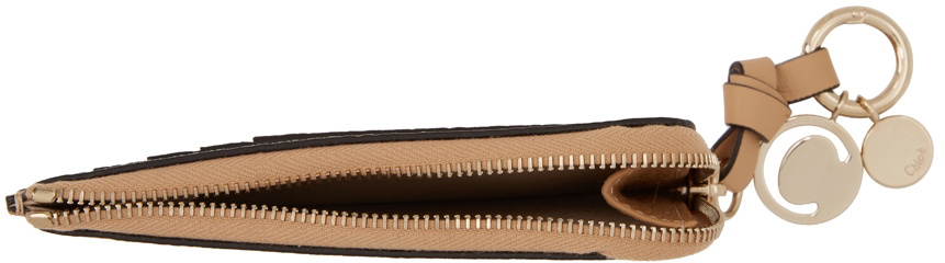 Chloé Tan Alphabet Zip Around Card Holder