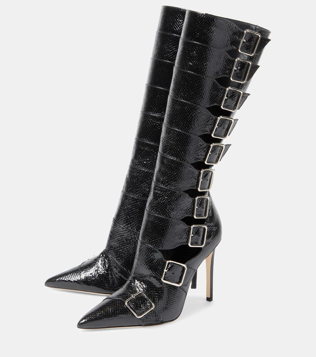 Paris Texas Tyra 105 snake-effect leather boots