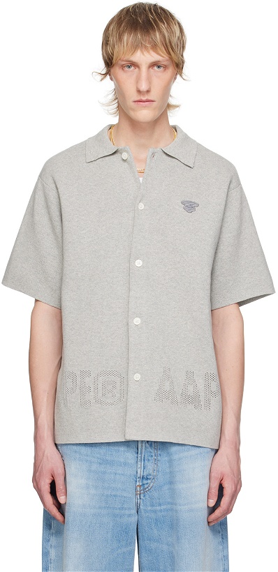 Photo: AAPE by A Bathing Ape Gray Button Shirt