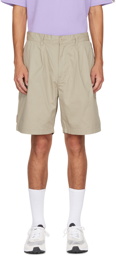 AAPE by A Bathing Ape Beige Rubberized Patch Shorts