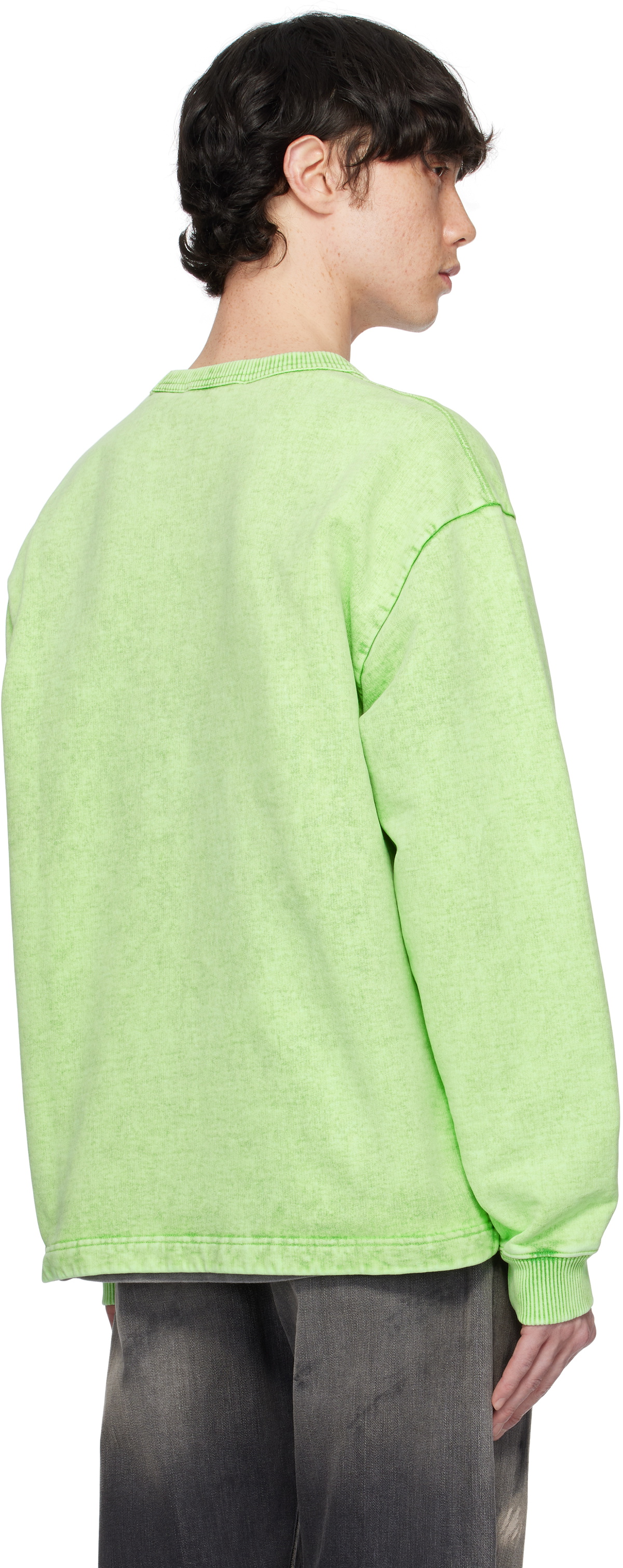 AcneStudios グリーン　S Acne Studios - Logo stud sweater - Bright Green
