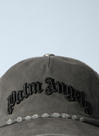 Palm Angels Curved Logo Distressed Cap
