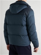 Canali - Wool-Panelled Quilted Shell Hooded Down Jacket - Blue