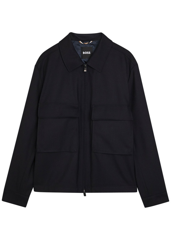Photo: Boss Wool Overshirt Navy