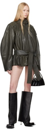 FIDAN NOVRUZOVA Khaki Julia Leather Jacket