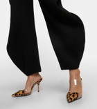 Alaïa Le Cœur leopard-print calf hair and PU mules