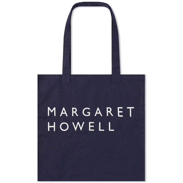 Photo: Margaret Howell Men's Logo Tote Bag in Navy