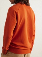 Maison Kitsuné - Palais Royal Logo-Print Cotton-Jersey Sweatshirt - Orange