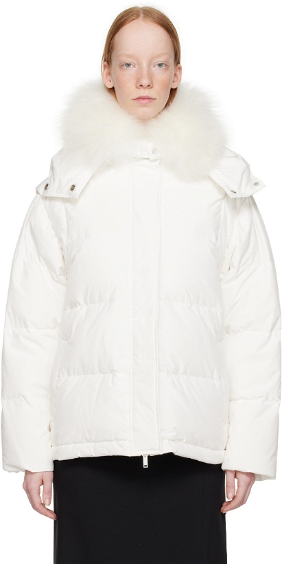 Photo: Yves Salomon White Quilted Down Jacket