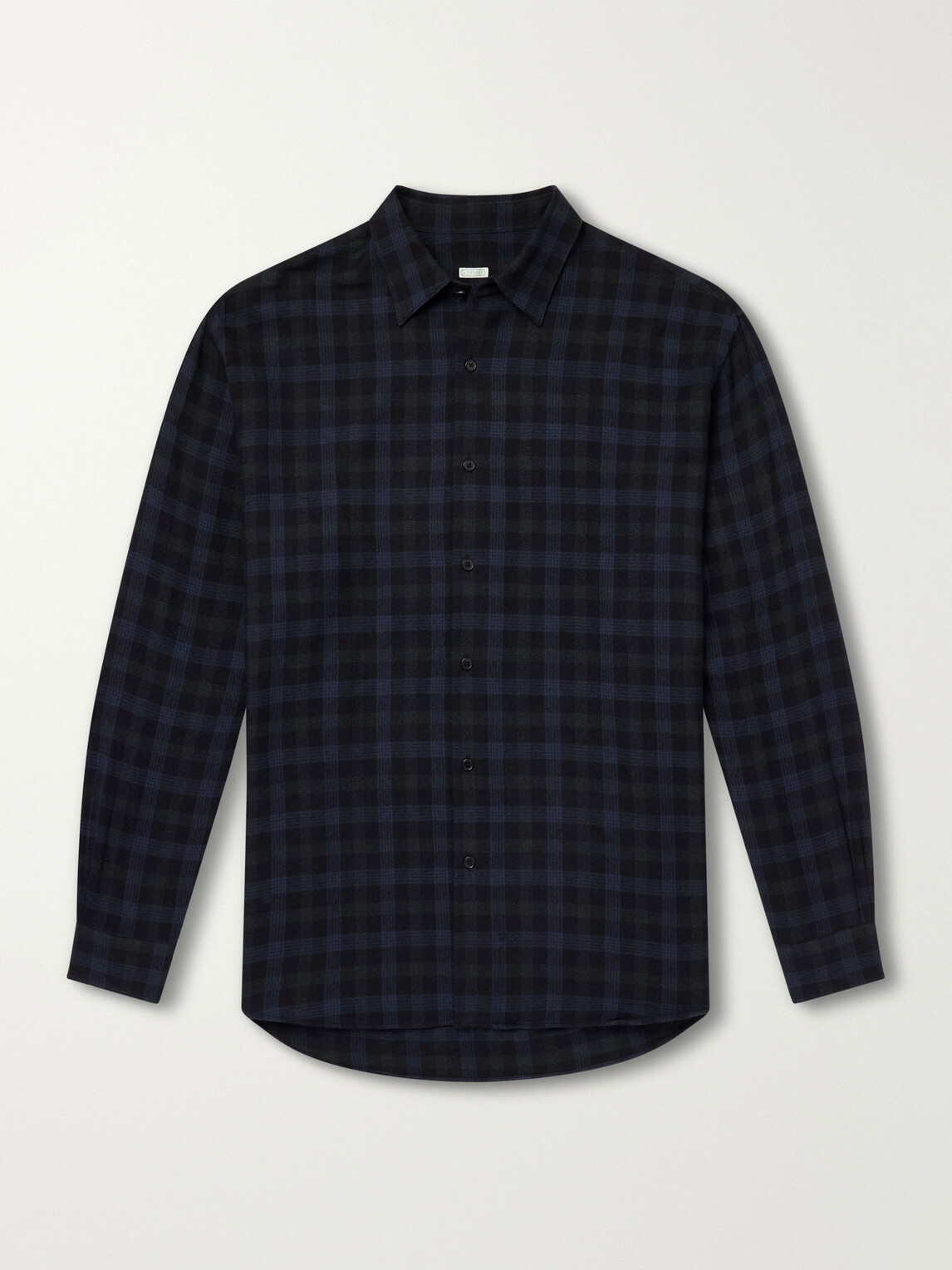 A.PRESSE - Checked Wool-Flannel Shirt - Blue