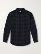 A.PRESSE - Checked Wool-Flannel Shirt - Blue