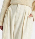 Ralph Lauren Collection Striped high-rise wool wide-leg pants