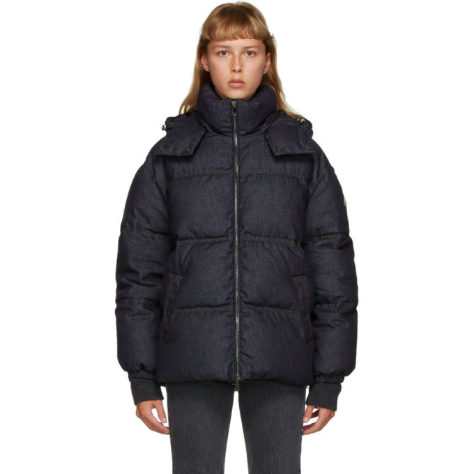 Moncler Navy Down Denim Kundogi Coat Moncler