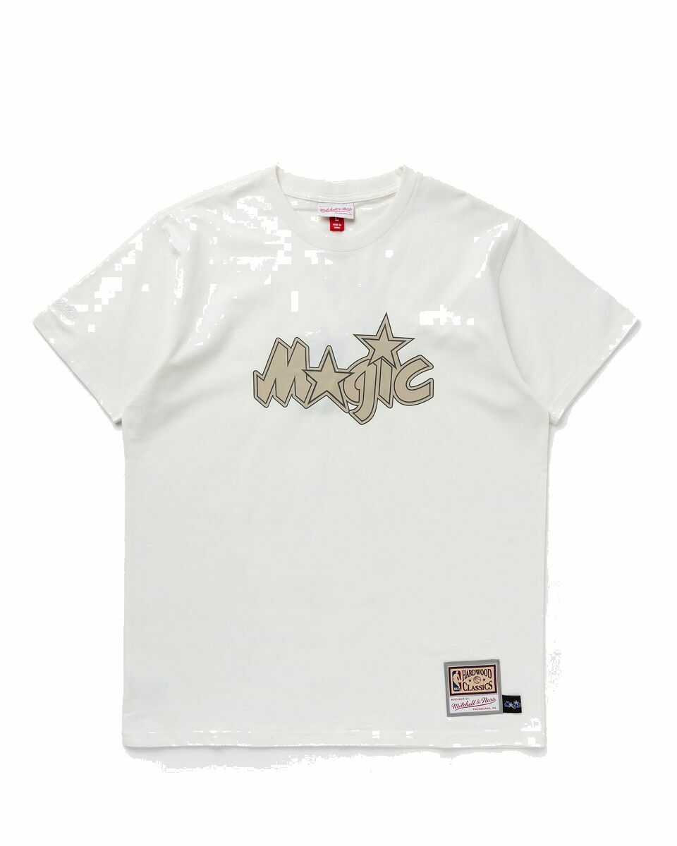 Photo: Mitchell & Ness Nba Cream Ss Tee Magic White - Mens - Shortsleeves