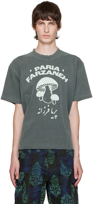 Photo: paria /FARZANEH SSENSE Exclusive Green 'Do Something' T-Shirt