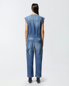 Pinko Sleeveless Denim Jumpsuit Mid Wash