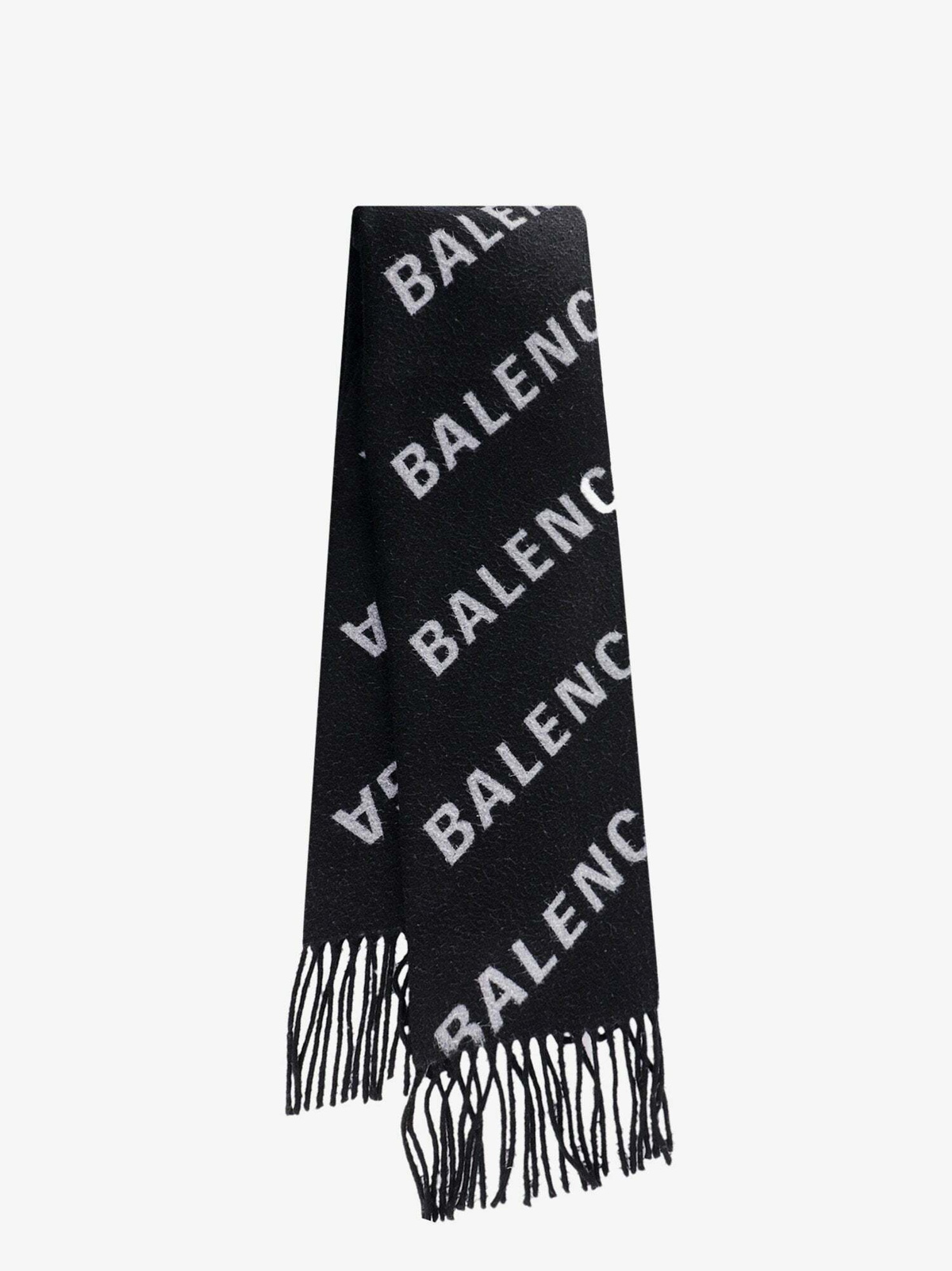 Balenciaga Monogram Wool Scarf in Gray for Men