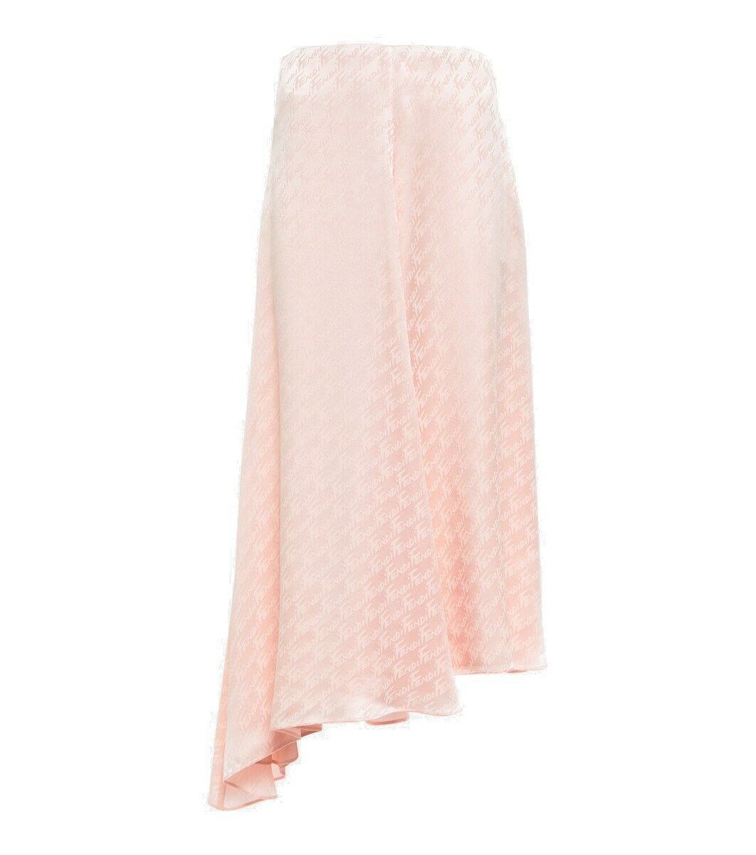 Fendi Asymmetric silk satin midi skirt Fendi