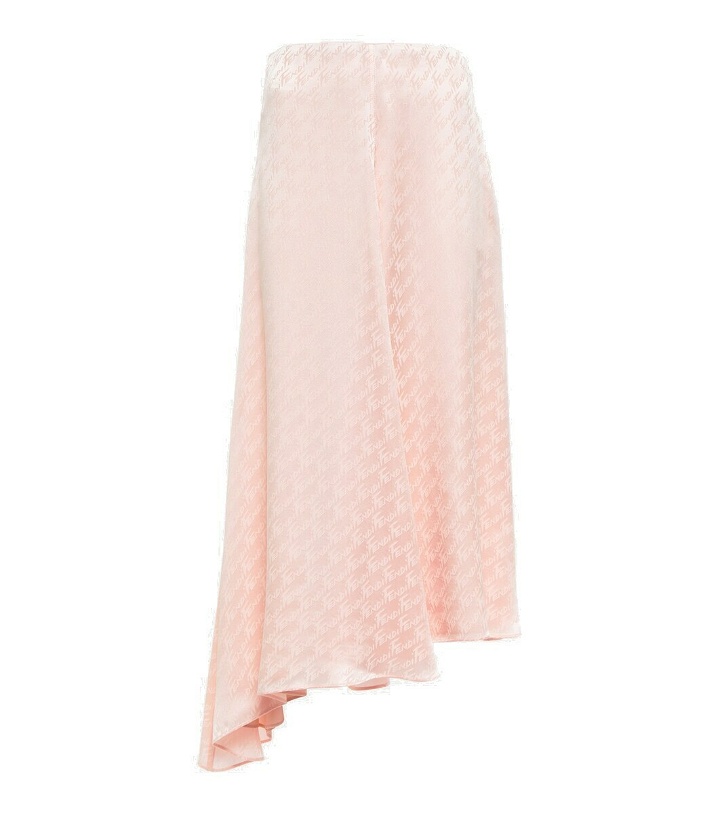 Photo: Fendi Asymmetric silk satin midi skirt