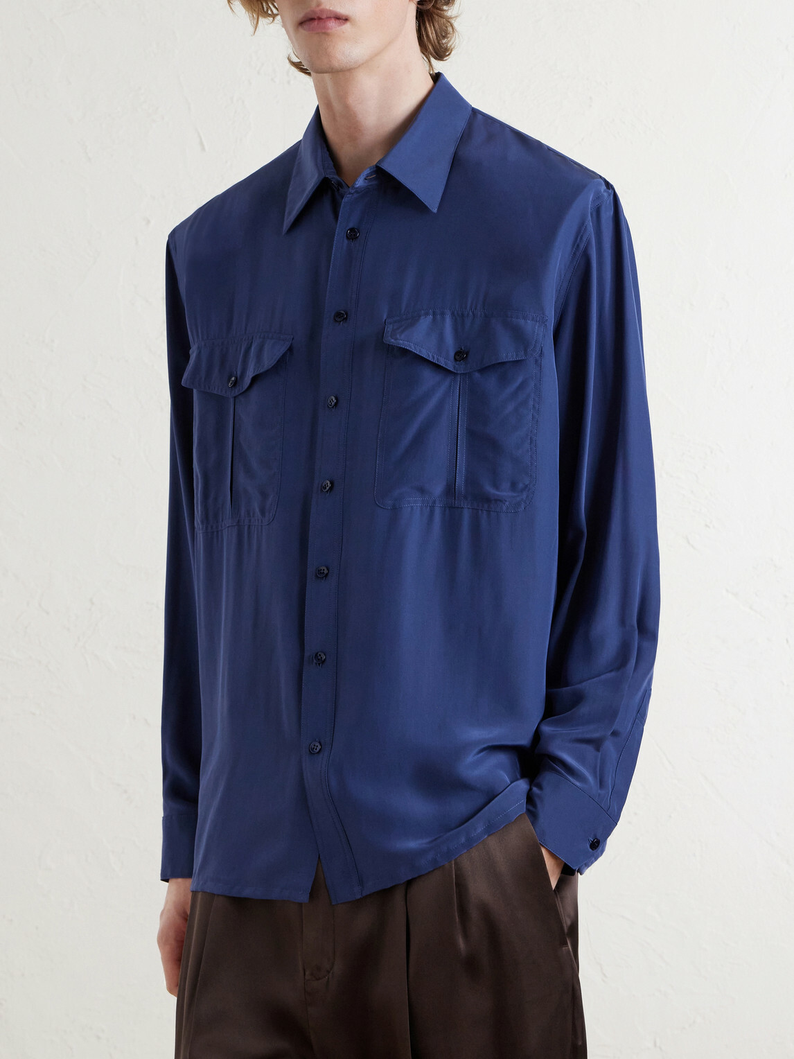 SAINT LAURENT - Voile Shirt - Blue